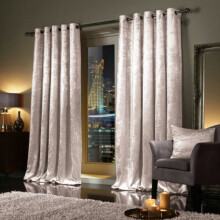 (66" x 72" (168cm x 183cm), Beige) Luxury Velvet Curtains Ready Made Eyelet Ring Top