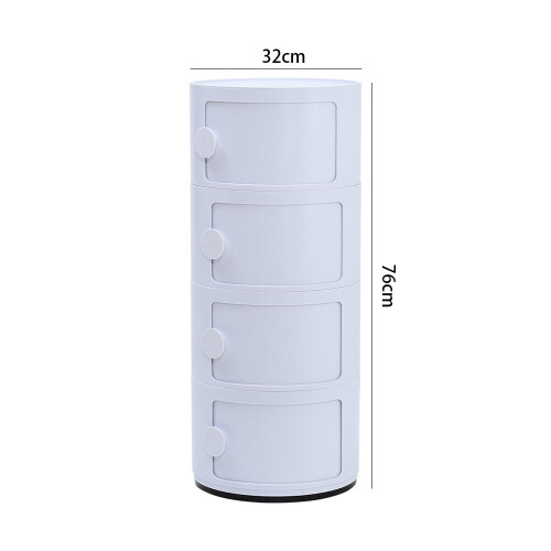 Living And Home (White) 4-Tier Round Drawer Storage Unit Organizer 2