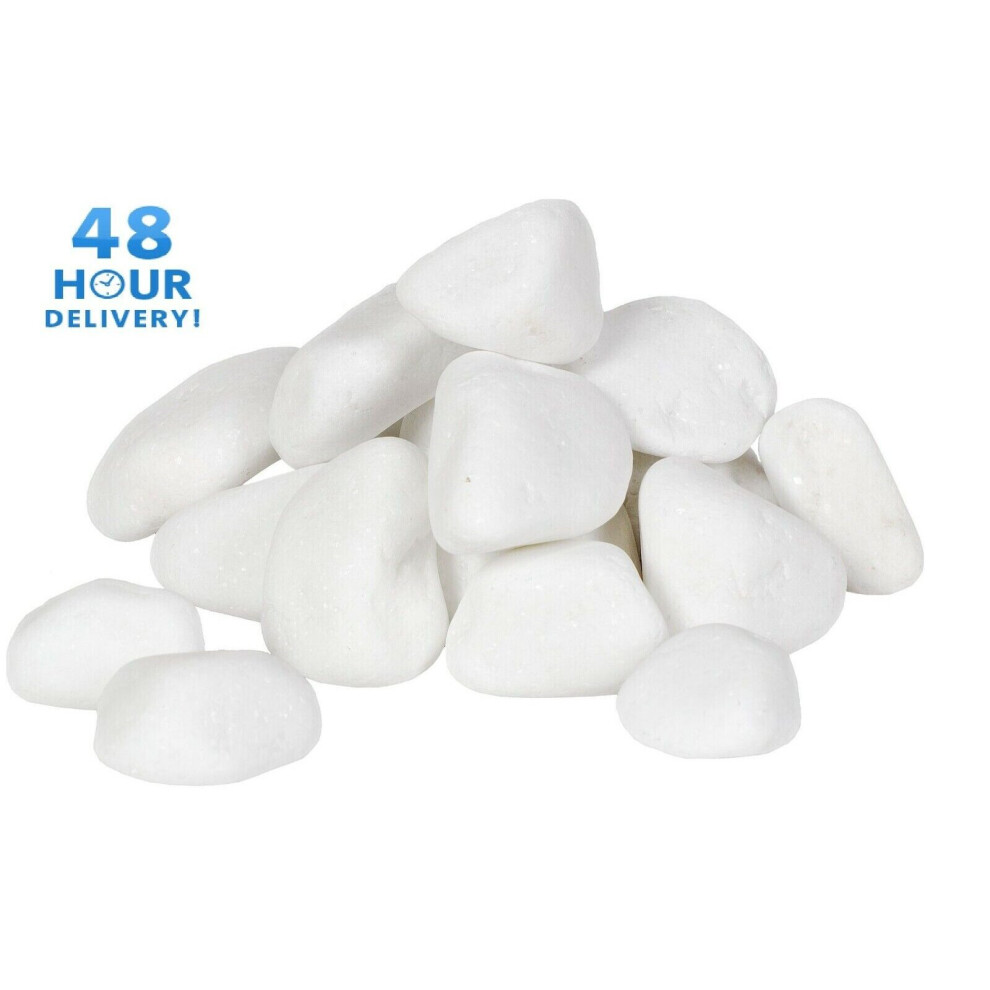 (10kg) Decorative MARBLE EXTRA WHITE Stones / Pebbles  *** HOME & GARDEN  *** AQUARIUM