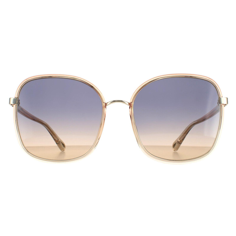Chloe Sunglasses CH0031S Franky 004 Orange Crystal Fade Gold Blue Brown Gradient