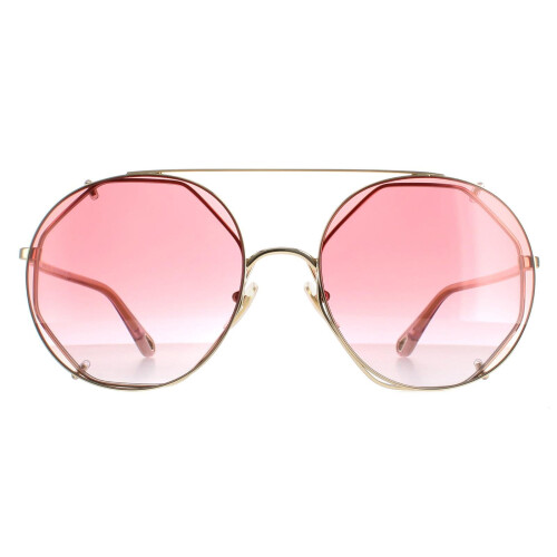 Chloe Chloe Sunglasses CH0041S 004 Gold  Red Gradient