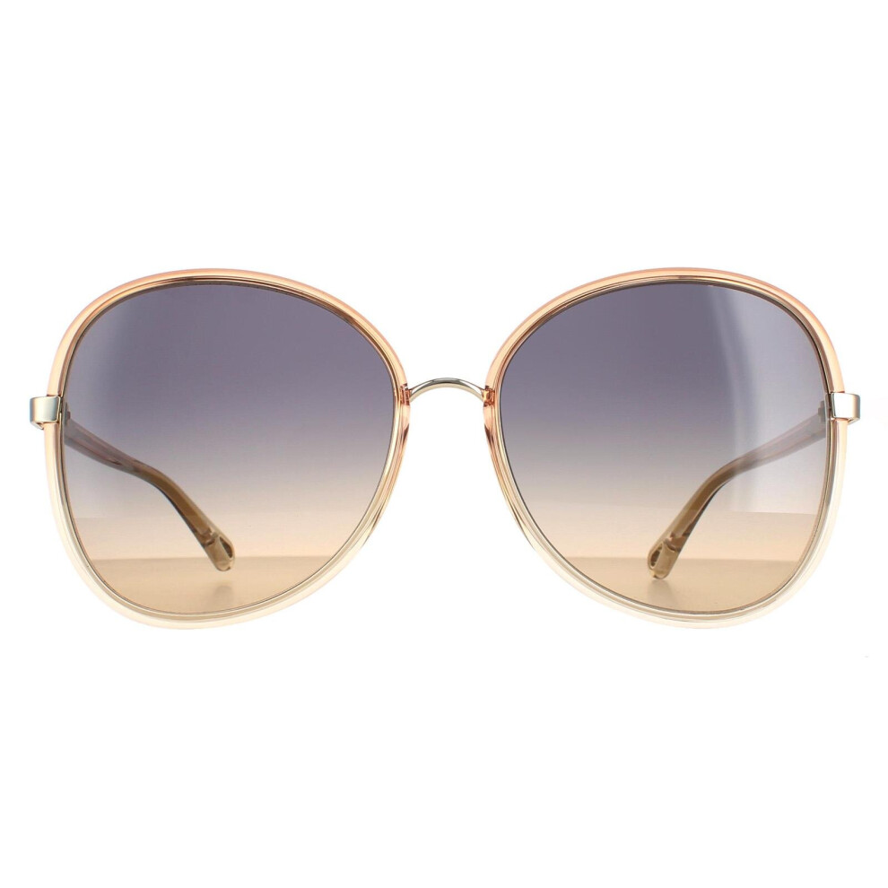 Chloe Sunglasses CH0030S Franky 004 Orange Crystal Blue Gradient