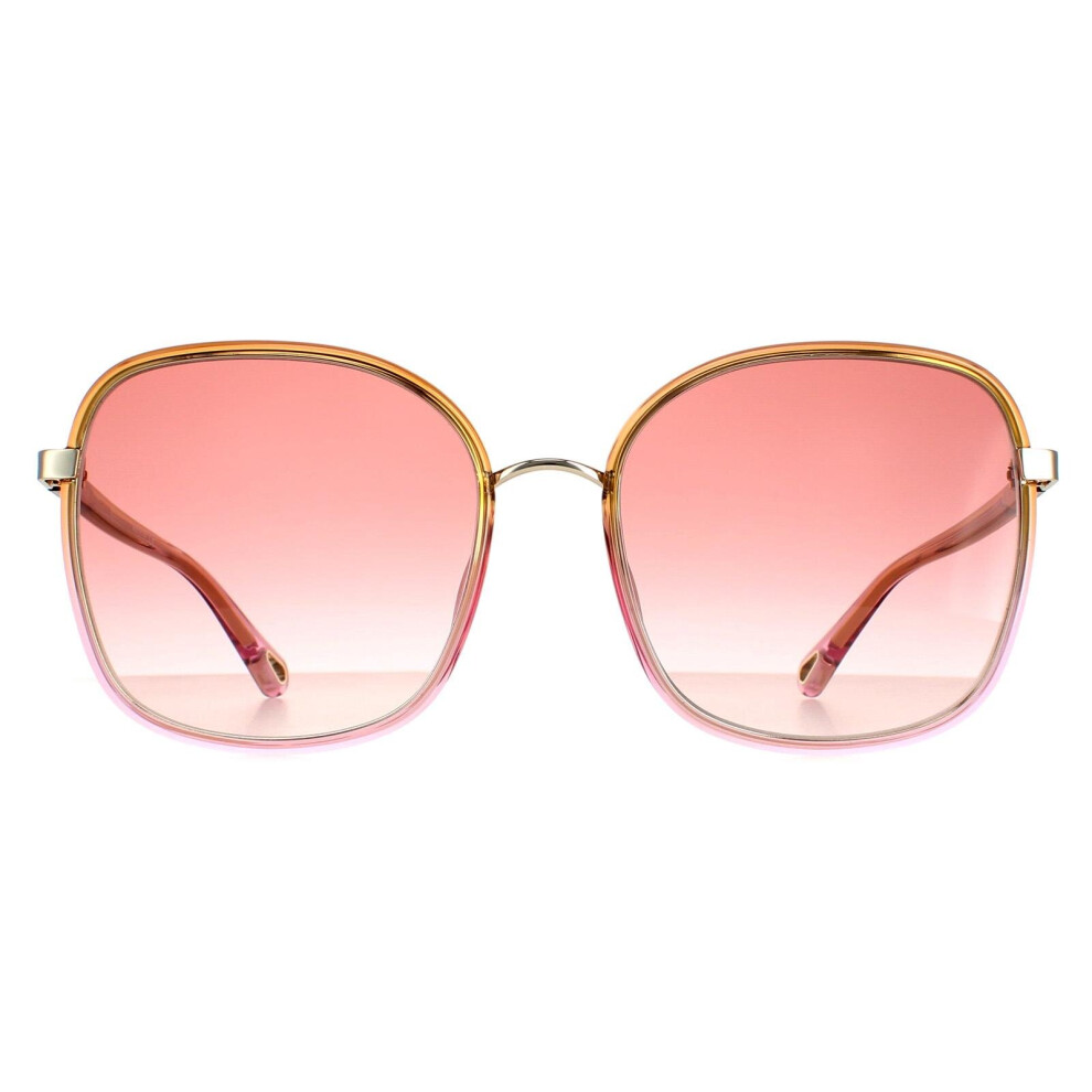 Chloe Sunglasses CH0031S Franky 002 Yellow/Pink Crystal Fade, Gold Pink Gradient