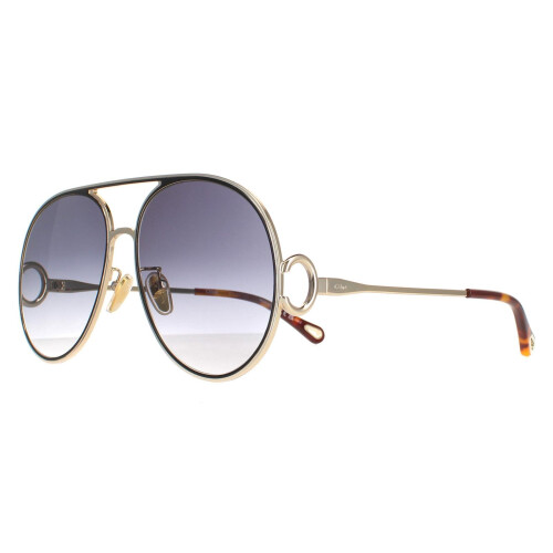 Chloe Chloe Sunglasses CH0145S 001 Gold Black Grey Gradient 1