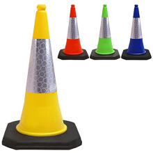 Street Solutions UK - 750mm Tall Traffic Cone Reflective Sleeve For Indoor And Outdoor Usage, Self Weighted Cones Are Manufactured In The UK