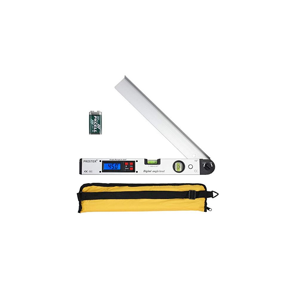 Digital Angle Finder 0-225? Digital Protractor With Battery And Pouch 400Mm/16 Inch Angle Ruler With Spirit Levels And Backlit Lcd Digital Angle 5060492199656