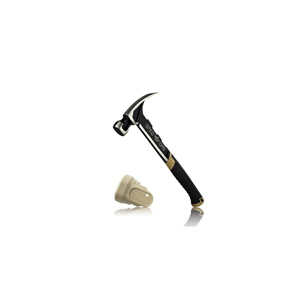 Spec Ops Spec-M22cf-S Tools Framing Hammer, 22 Oz, Rip Claw, Milled Face, Soft Mallet Face, Shock-Absorbing Grip, 3% Donated To Veterans,Black/Tan 810005200189
