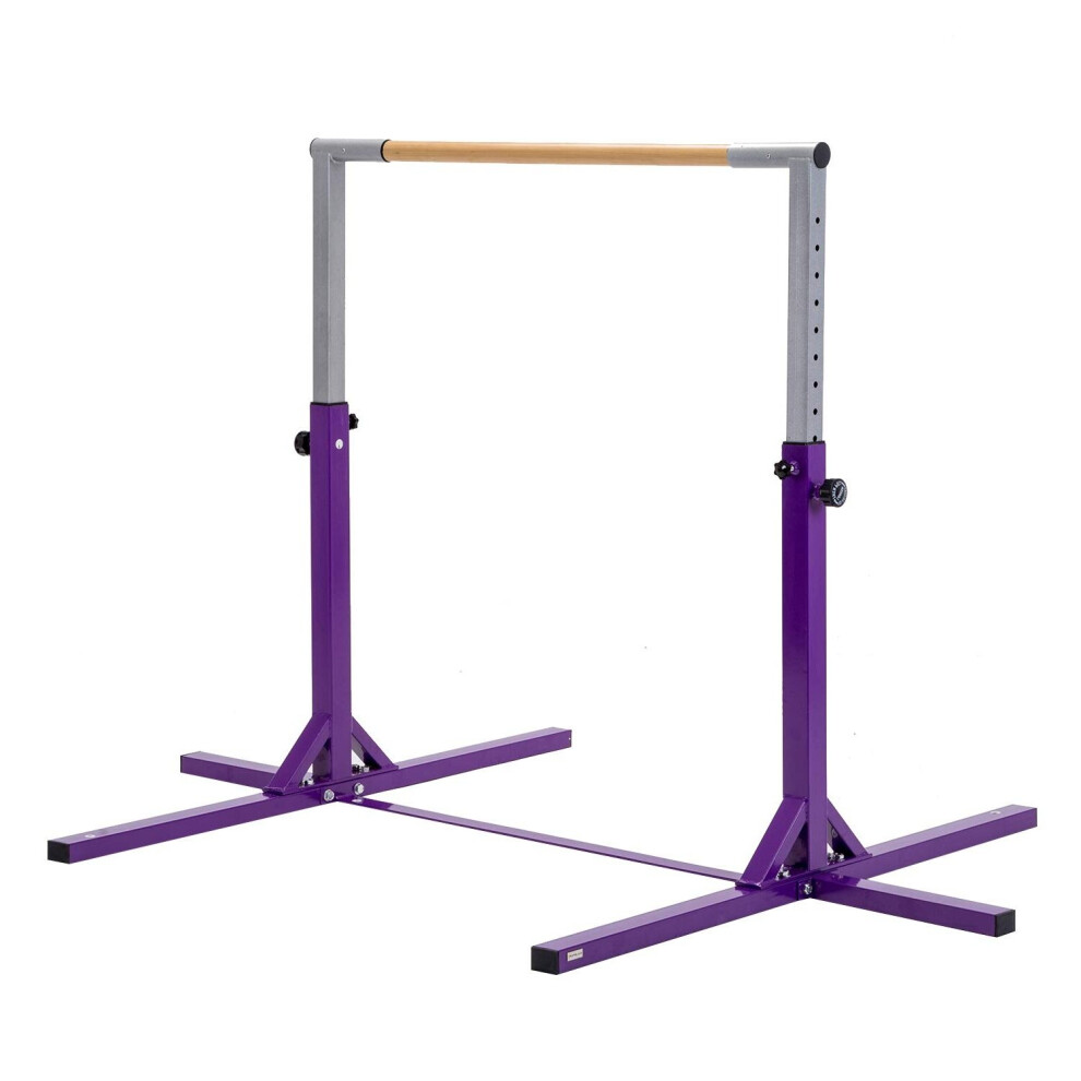 (Purple) Gymnastics Bar Adjustable Horizontal Kip High Bars