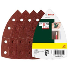 Bosch 2607017112, Sanding Sheet Set (Different Materials, Grit Size 40/80/120/180, 11 Holes, Accessories for Multi-Sanders), Red, 25 Count (Pack of 1)