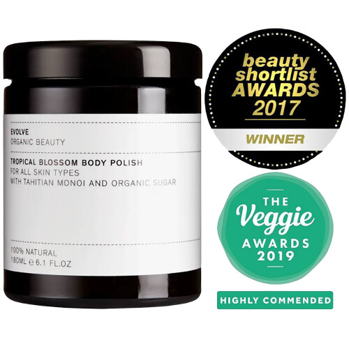 Evolve Beauty – Bio-Körperpeeling mit tropischen Blumen, 180 ml 2