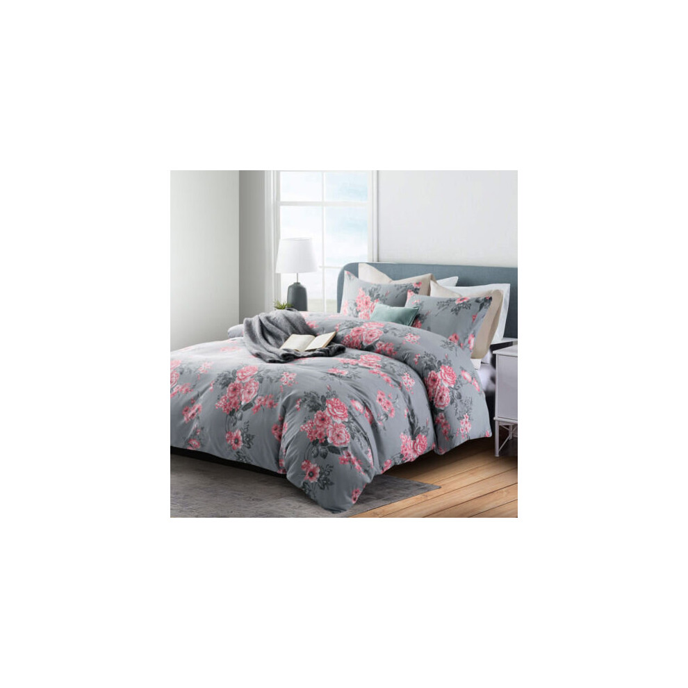 (Bouquet, SINGLE) Floral Reversible Duvet Cover Single Double King