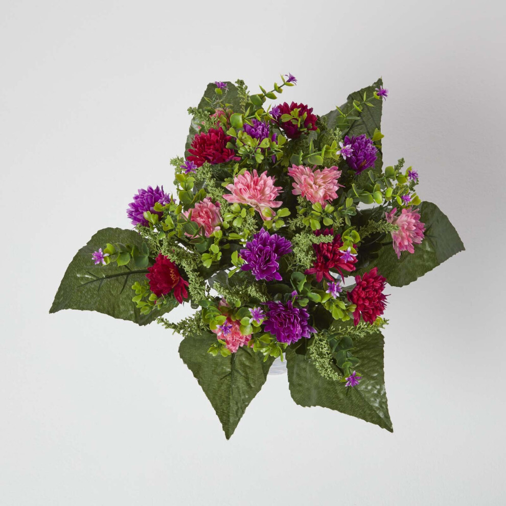 Homescapes Multi Colour Artificial Chrysanthemum Flower Bouquet Arrangement Pink