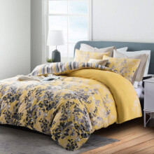 (Ochre Blossom, KING) Reversible Duvet Cover Bedding Set & Pillowcases Printed Floral Duvets Covers Single Double King