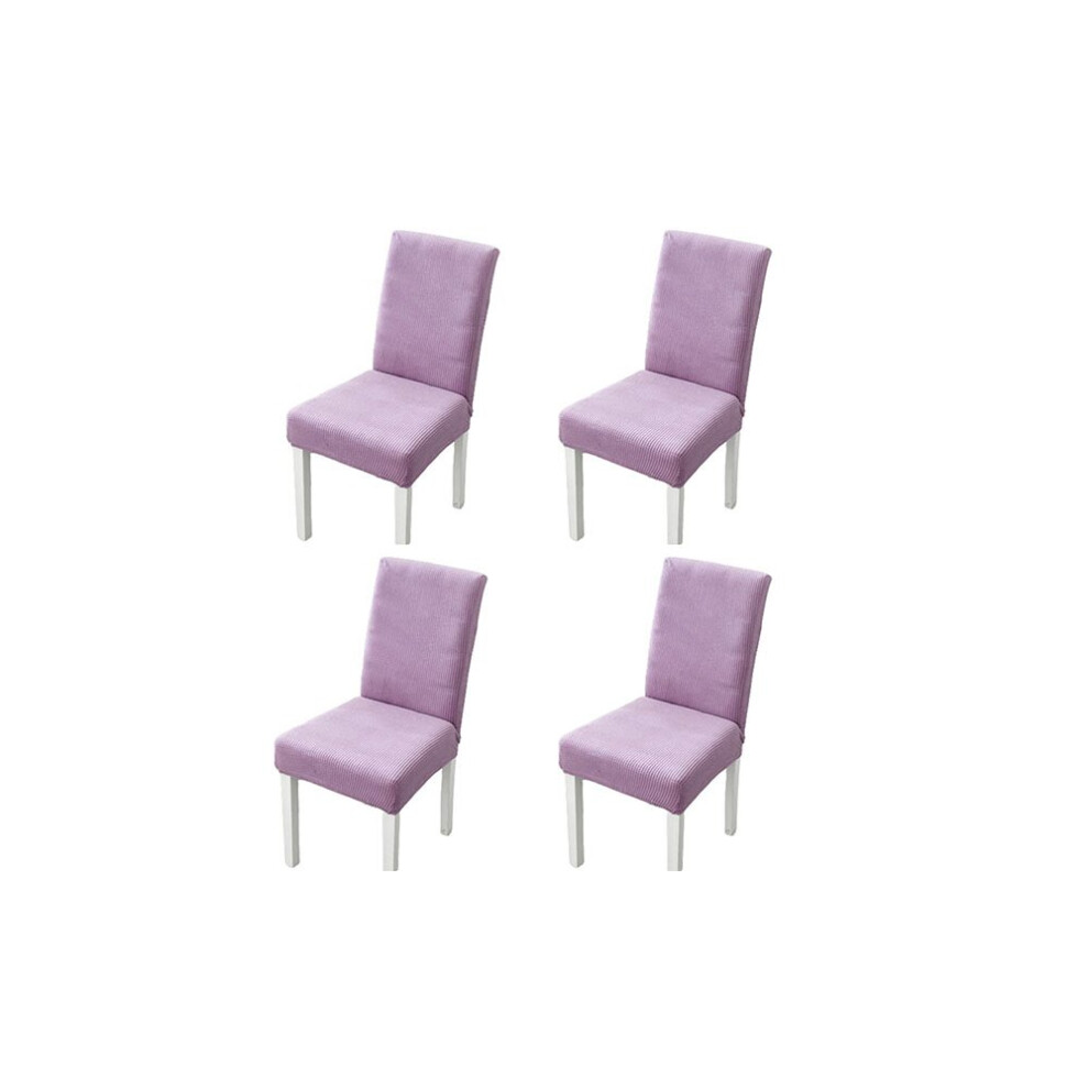 (PURPLE, 4PCS) Stretchy Universal Checkered Dining Chair Covers