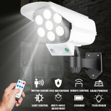 77 LED Motion Sensor Security Street Lights Solar Street Wall Lights Motion Sensor Fake Surveillance Camera Security+Remote
