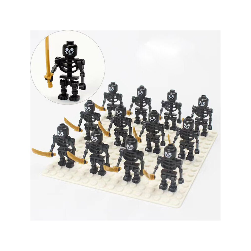 (Style B   12pcs) Skeleton soldiers  building blocks ninjasskeleton corps inifigures Children's Stall Toys Building Blocks Toys