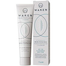 Waken Whitening Toothpaste, Peppermint 75ml, 100% Natural Flavour, with Added Dental Fluoride, No Artificial Colours or Flavourings, Vegan Friendly,