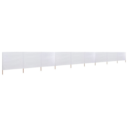 vidaXL 9-panel Wind Screen Fabric 160cm Sand White Sun Privacy Screen Breaker 1