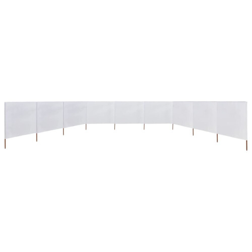 vidaXL 9-panel Wind Screen Fabric 160cm Sand White Sun Privacy Screen Breaker 2