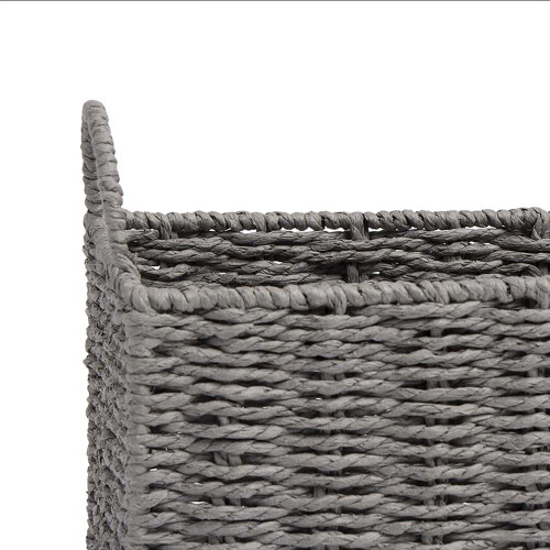 (Grey) AAMEN Bathroom Rope Storage Basket with Handles 1