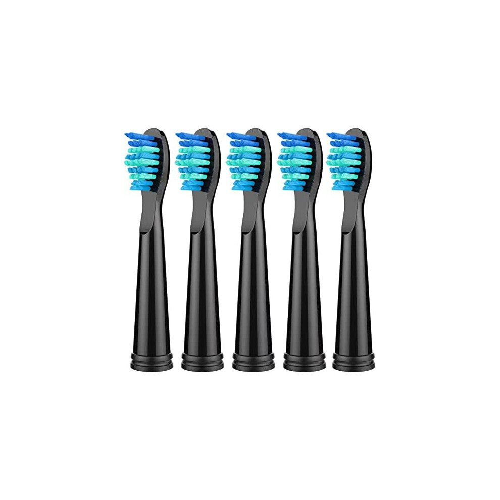 Toothbrush Head Compatible for Fairywill D1/D3/D7/D8/FW507/508/515/551/917/959/2011,5pc Black