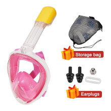 (S/M, Pink Set) Underwater Scuba Snorkeling Anti Fog Mask Set Diving Full Face Respiratory