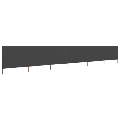 vidaXL 6-panel Wind Screen Fabric 160cm Anthracite Beach Shelter Sun Screen 1