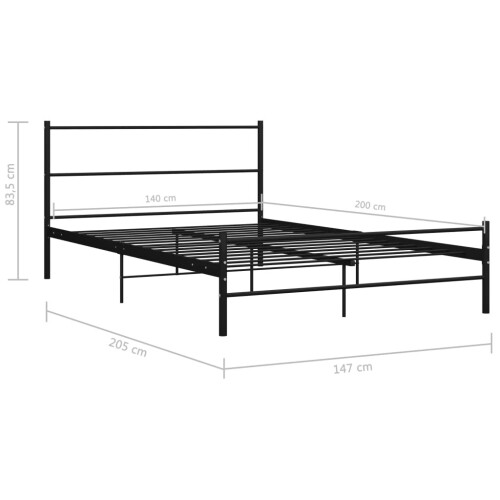 vidaXL sengestel sort metal 140 x 200 cm 1