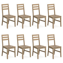 vidaXL 8x Solid Wood Acacia Dining Chairs Kitchen Wooden Dining Room Chair