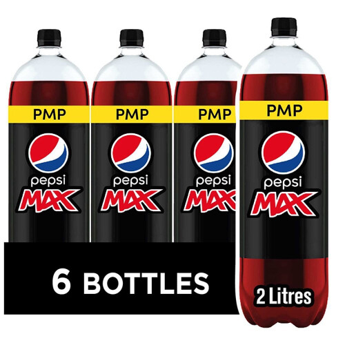 Pepsi Pepsi Max No Sugar Cola Bottle 2L (Pack of 6) 2