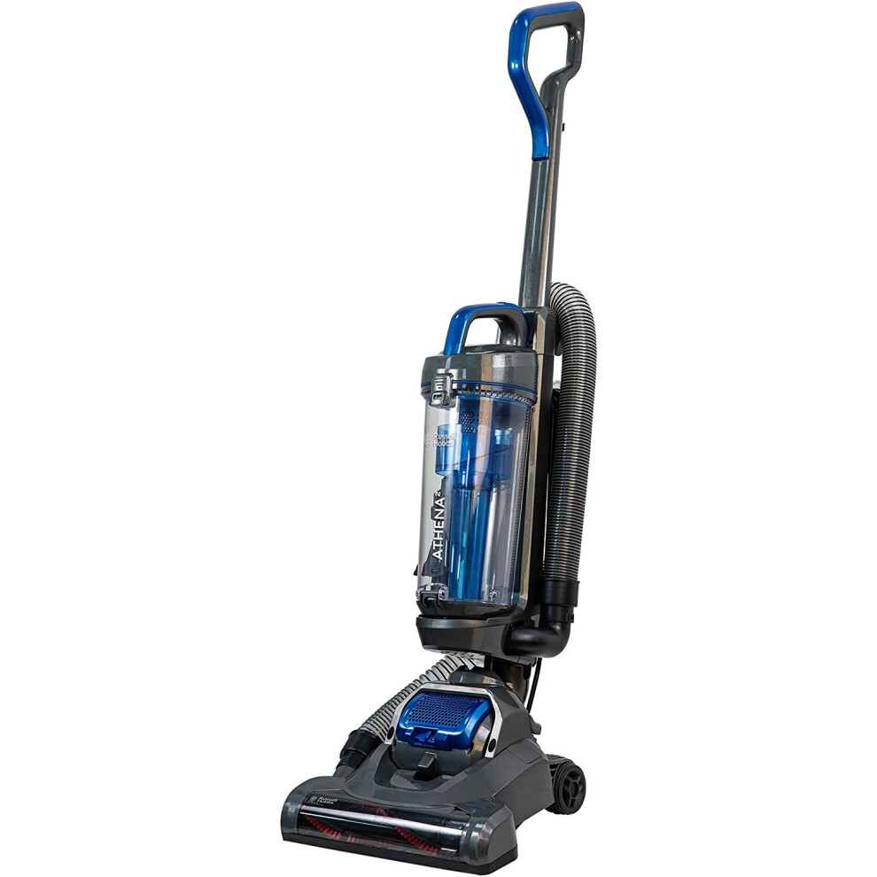 Russell Hobbs RHUV5101 ATHENA2 Upright Vacuum in Grey and Blue - Swivel Floorhead - 9 m Cleaning Radius - 2 Year Guarantee