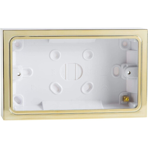 Varilight - 2 Gang Pattress Wall Box (for surface mounting) Brass Effect Finish - YBDB