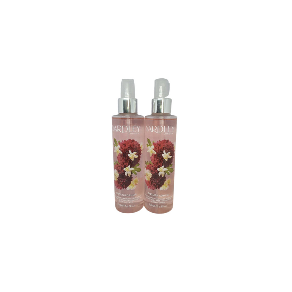 Yardley Body Mist English Dahlia Moisturising Fragrance 200ml x 2