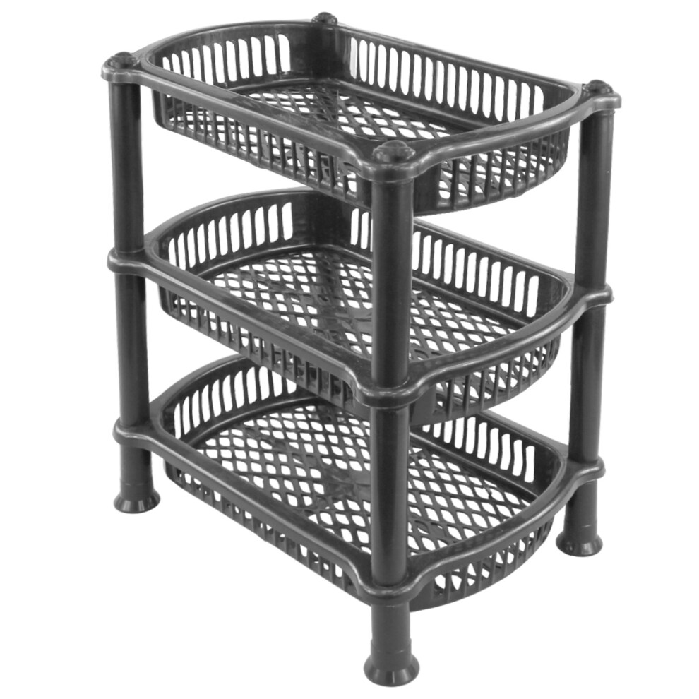 3 Tier Kitchen Fruit Trolley Caddy Food Veg Storage Rack Bathroom Basket Stand