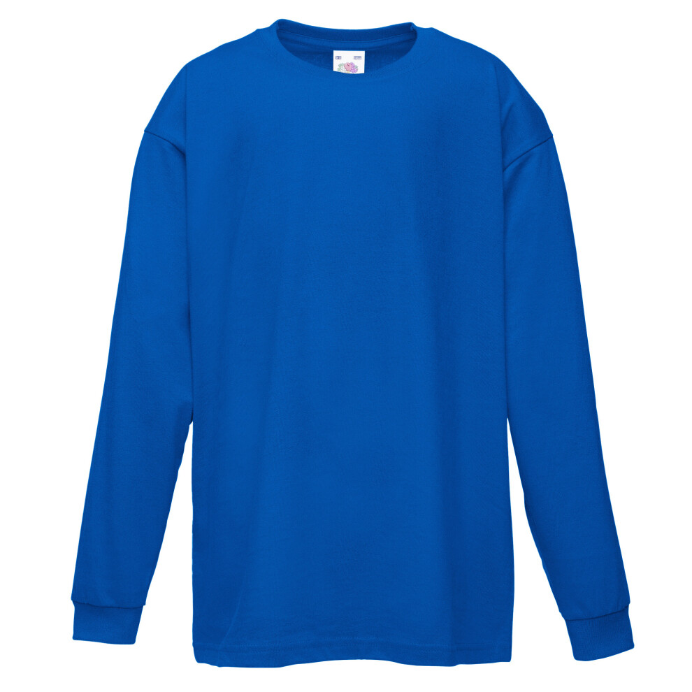 (5-6, Royal) Fruit Of The Loom Childrens/Kids Long Sleeve T-Shirt (Pack of 2)