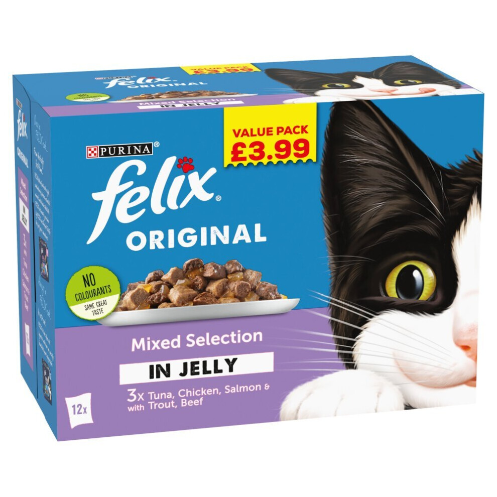 felix Original Mixed Selection in Jelly 12x100g (Pack of 4)