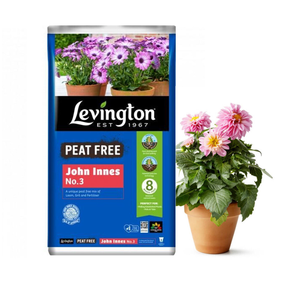 25L John Innes No 3 Compost Peat Free Levington Repotting Mature Plant