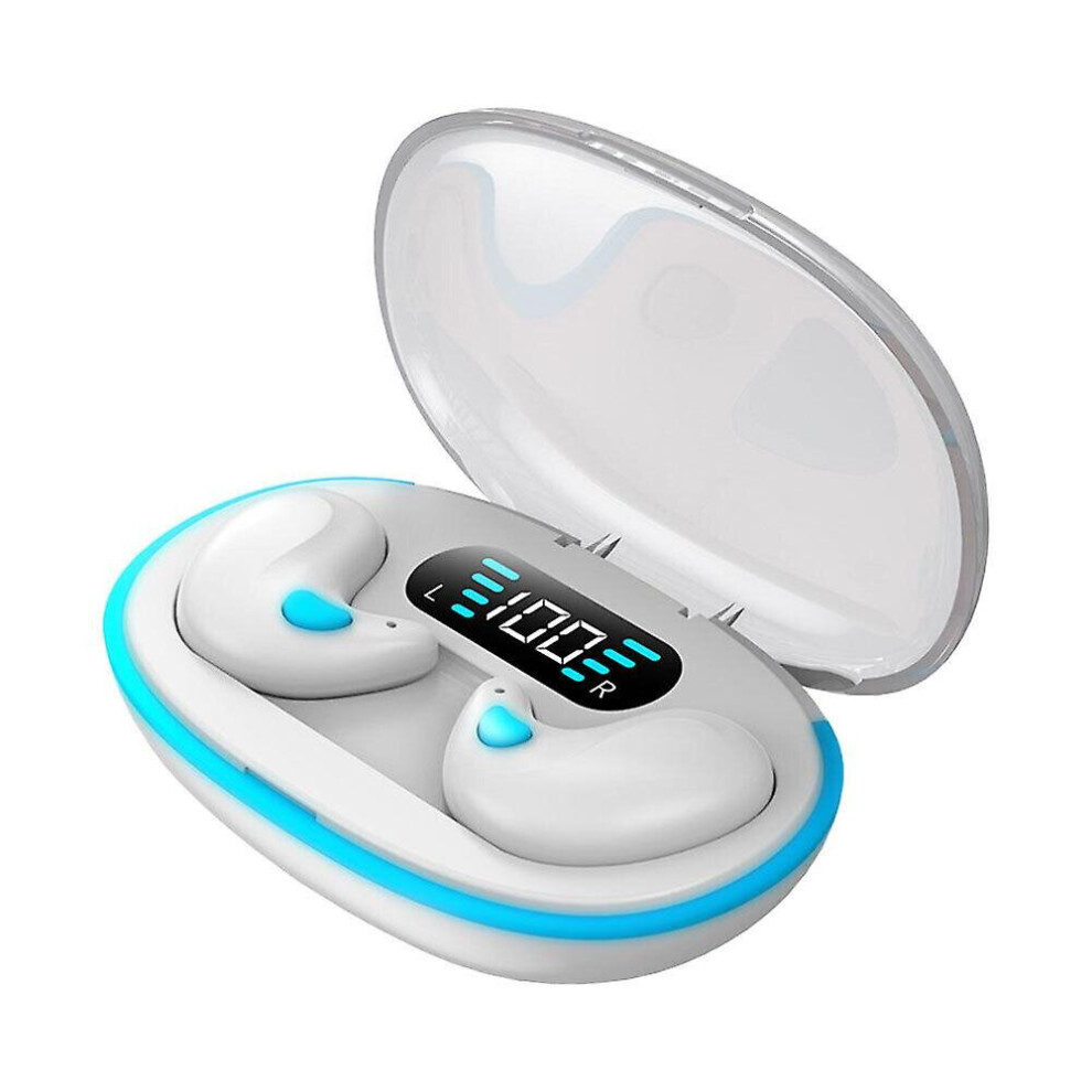 (White) Bluetooth Earphone Invisible Sleep Wireless Earbuds Noise Cancelling Headphone White 768611147933