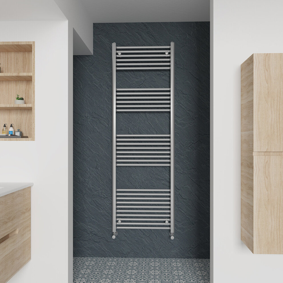 (Straight, 1800x600mm) Warmehaus Heated Towel Rail Chrome Bathroom Ladder Style Radiator Central Heating