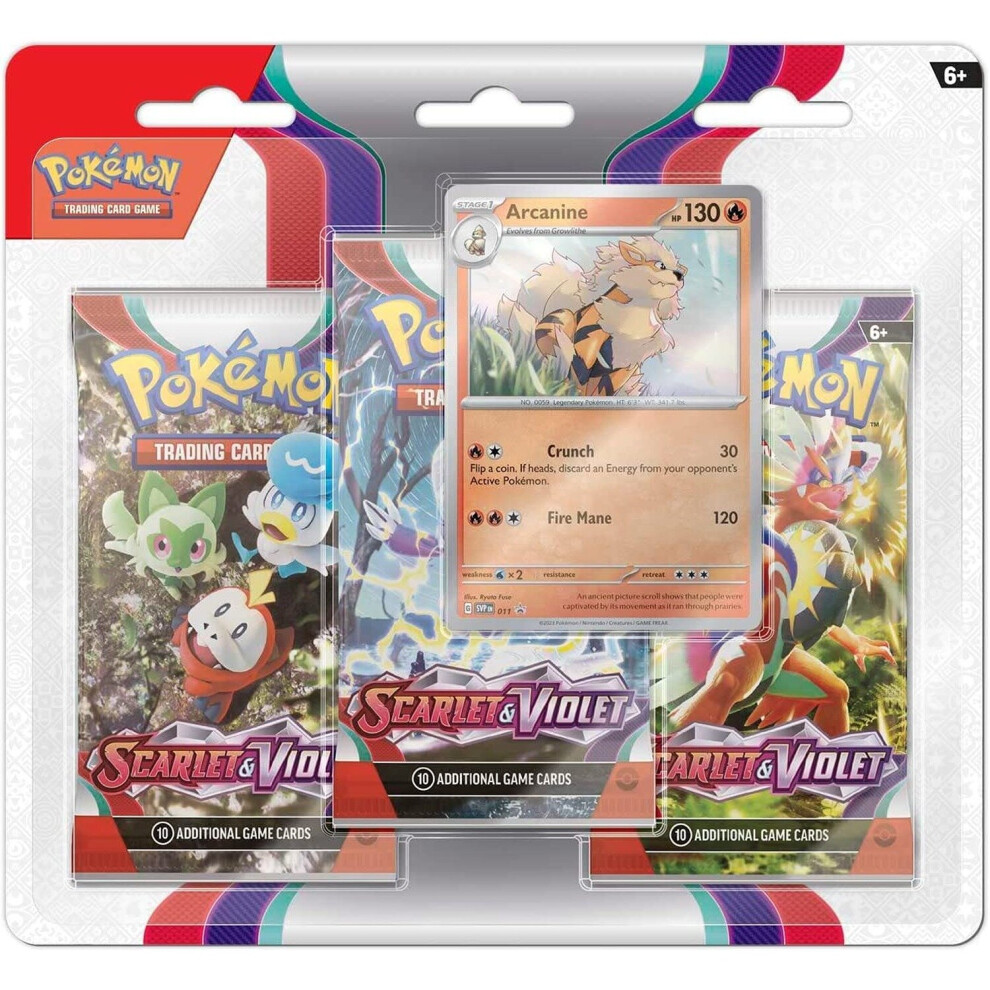 PokÃ©mon TCG: Scarlet & Violet 3-Pack Booster (Styles Vary, One Supplied)