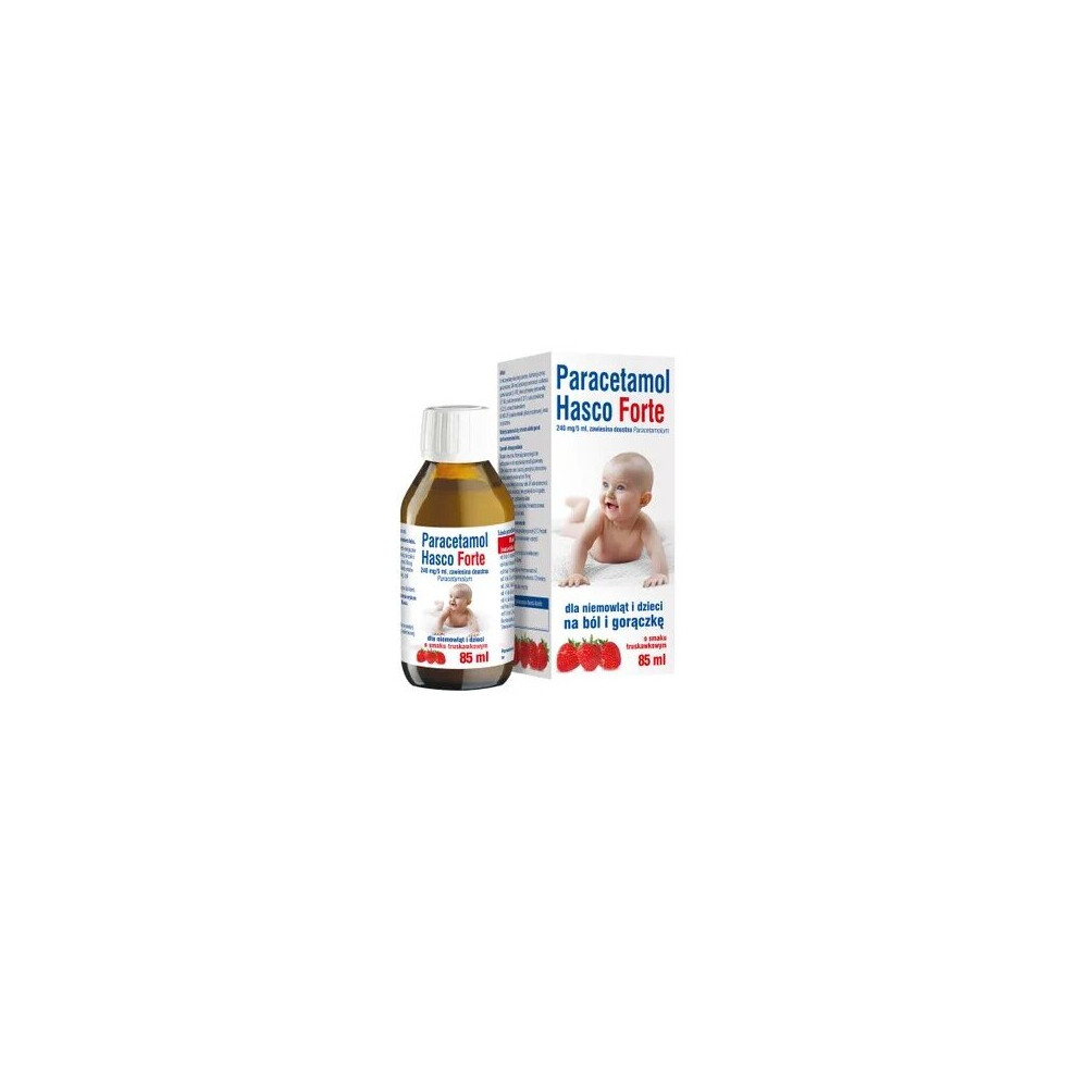 Hasco Paracetamol Forte, Oral Suspension For Infants And Children, Strawberry Flavor, 85 Ml