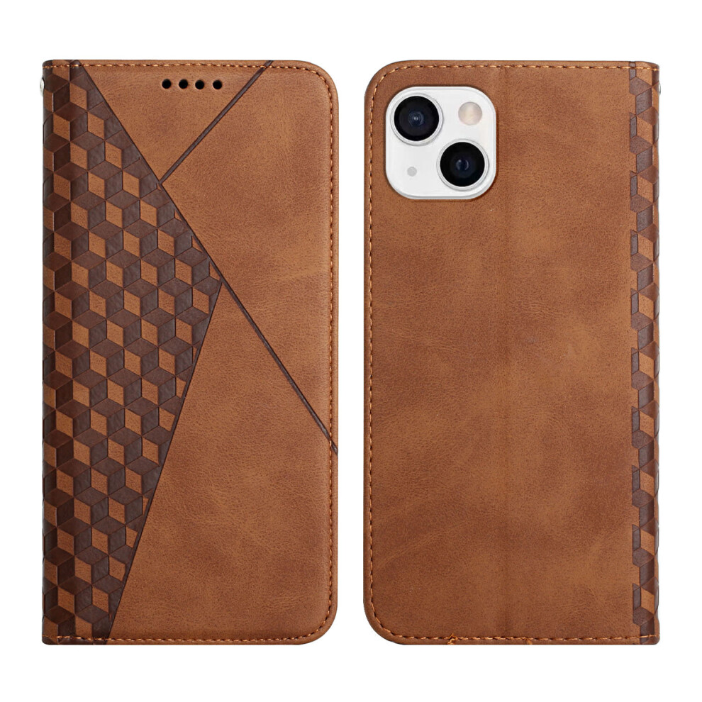 Photos - Case   For iPhone 13 Card Slots Cover Wallet Protection PU Leather Flip Magnetic(Brown)