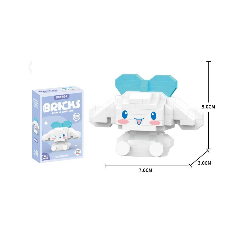 (Cinnamoroll208) Cartoon Sanrio Kuromi Melody Puzzle Building Blocks Mini Toys Construction
