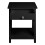 Living And Home Wooden Bedside End Table Nightstand Cabinet with Drawer Black 7