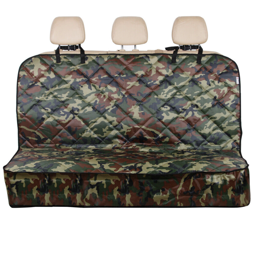 Compatible With Volkswagen Golf R Mk7 (2012-2017) - Camouflage Heavy Duty Premium Quilted Dog Cat Pet Hammock Rear Seat Cover Green 5059596355167
