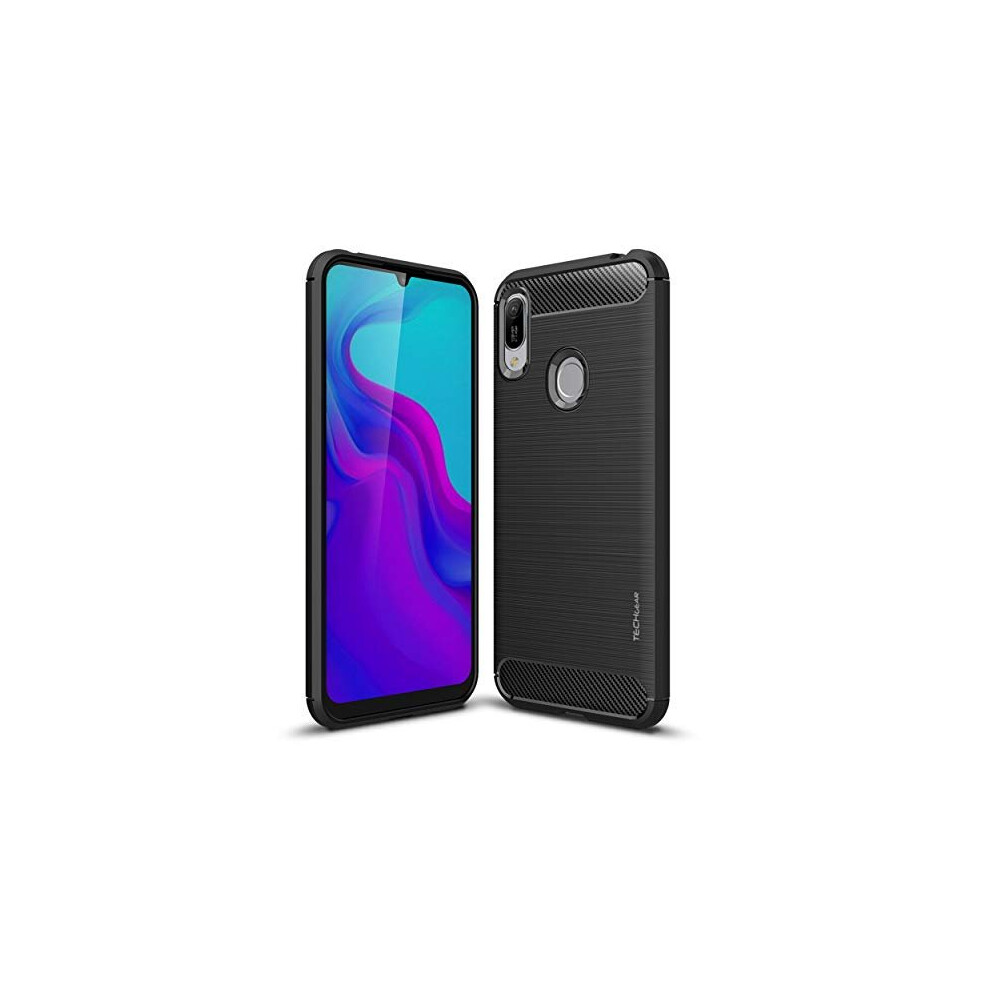 Carbon Fibre Case fits Huawei Y6s / Y6 2019 - [Stealth Case] Flexible, Shockproof, Ultra Slim, Soft TPU Protective Shell Cover with Carbon Fibre