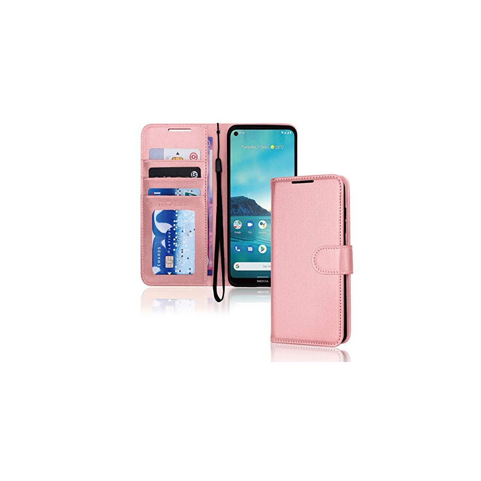 Techgear Wallet Case Fits Nokia 3.4 - Leather Wallet Flip Protective Case Cover With Card Slots, Kickstand And Wrist Strap - Pu Leather Flip Cover