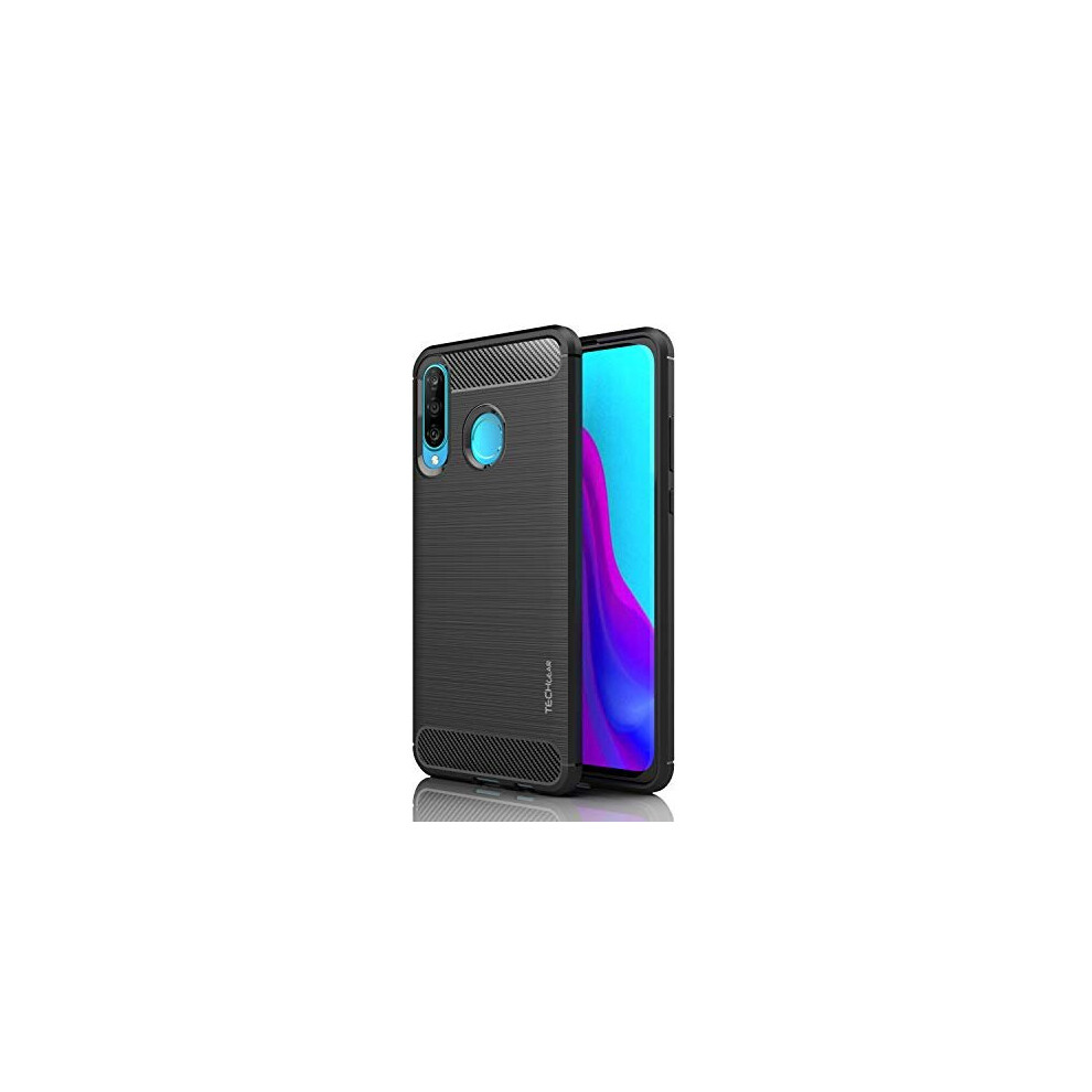 Stealth Case fits Huawei P30 Lite - Flexible, Shockproof, Ultra Slim, Soft TPU Protective Shell Cover with Carbon Fibre Detailing