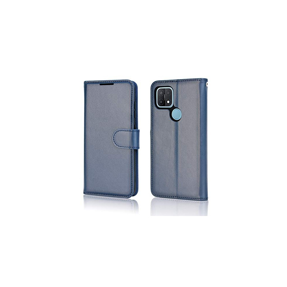 blue--techgear-leather-wallet-case-for-oppo-a15---a15s---flip-protective-case-cover-with-wallet-card-holder--stand---wrist-strap