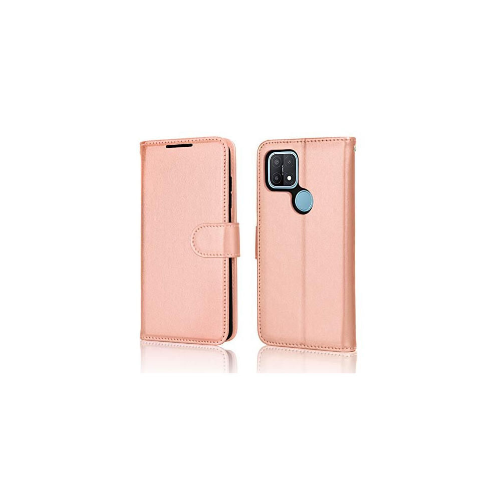 rose-gold--techgear-leather-wallet-case-for-oppo-a15---a15s---flip-protective-case-cover-with-wallet-card-holder--stand---wrist-strap